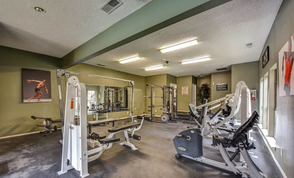 Fitness Center equipment at The Glen Apartments, Texas, 75067