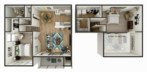 2 bedroom 2 bath floor plan at Whisper Lake Apartments, Florida