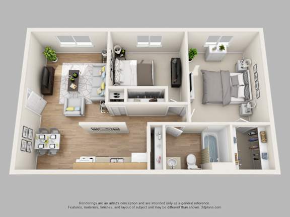 The Amelia 2 Bed 1 Bath Floor Plan at Sarasota South, Bradenton, FL