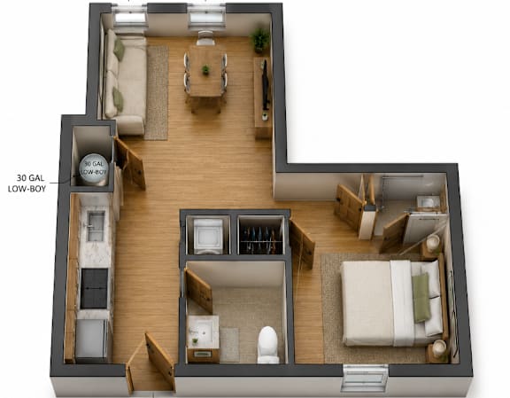 studio floorplan at Southside Apartments, Jacksonville, FL 32216