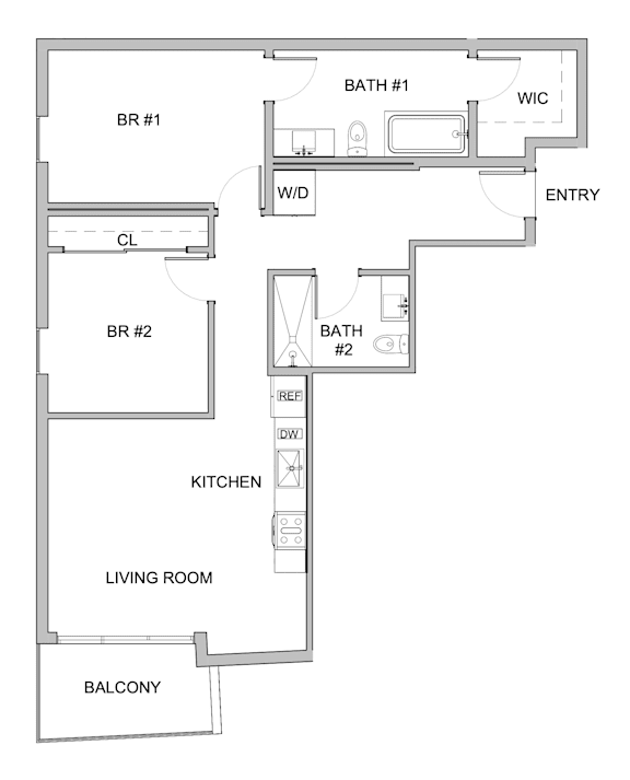 B1 Floor Plan at WM by CLG, Los Angeles, CA 90232