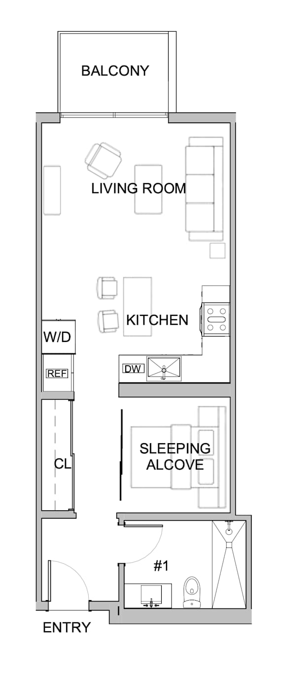 U2 Floor Plan at WM by CLG, Los Angeles, 90232