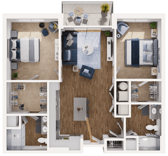 Marigold Floor Plan at Hamilton at Eagleview, offering 2 bedrooms, 2 bathrooms, and comfortable living spaces in Exton, PA 19341