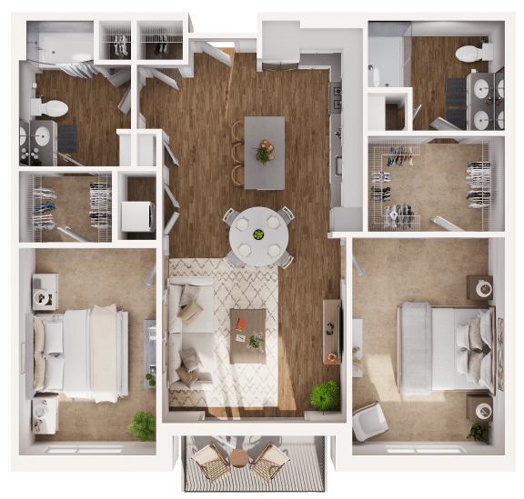 Lavender Floor Plan at Hamilton at Eagleview, offering 2 bedrooms, 2 bathrooms, and spacious living areas in Exton, PA