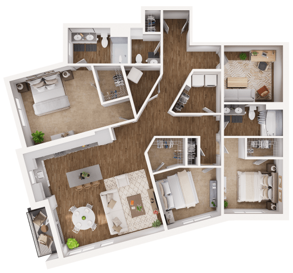 Verbena Floor Plan at Hamilton at Eagleview, featuring 3 bedrooms, 2.5 bathrooms, and a den for versatile living in Exton, PA