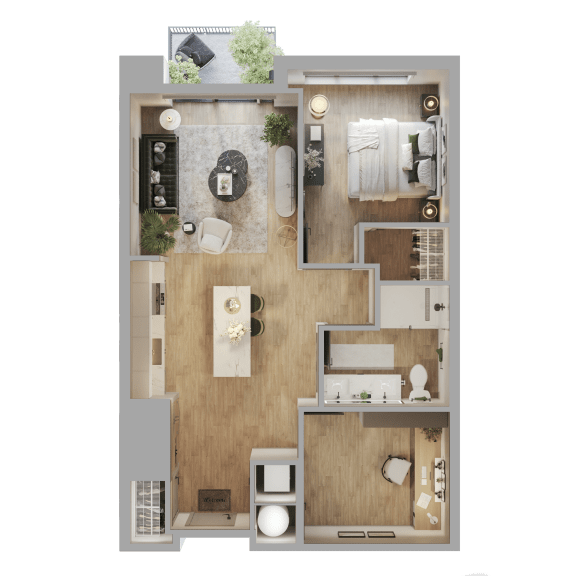 Floor Plan  a floor plan of a house with a bedroom and a bathroom at Bemiston Place Apartments, Clayton, MO 63105