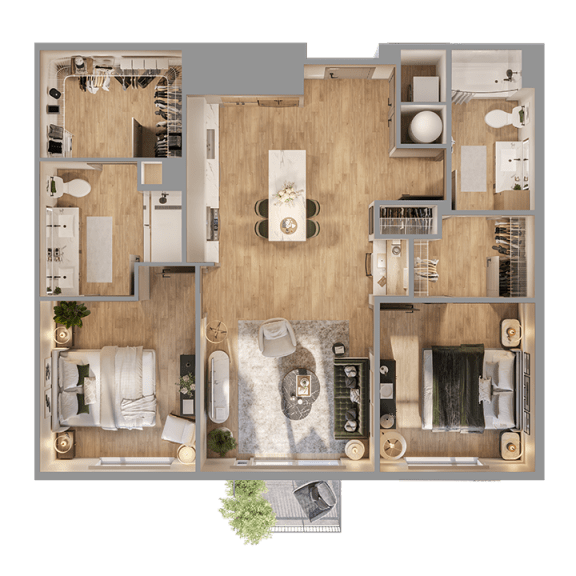 a top view of a floor plan of a house at Bemiston Place Apartments, Clayton, MO 63105