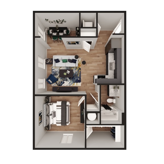 3D Floor Plan Cobalt at Pure Lowell, Lowell, AR