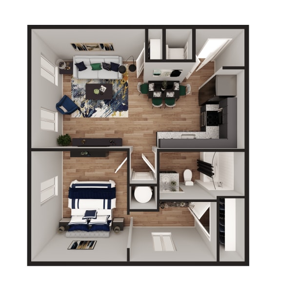 Floor Plan  3D Floor Plan Copper at Pure Lowell, Lowell, AR 72745
