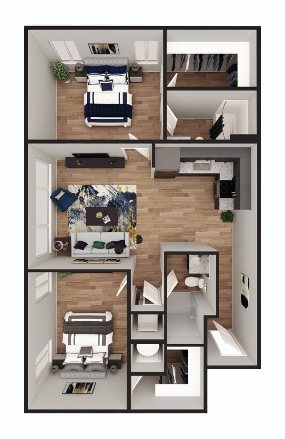 Floor Plan  3D Floor Plan Titanium Updated at Pure Lowell, Lowell, AR 72745
