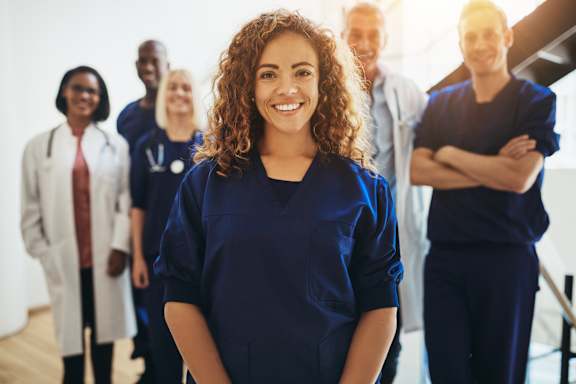 A group of medical professionals are standing in a line. at York House, Saint Louis, 63108
