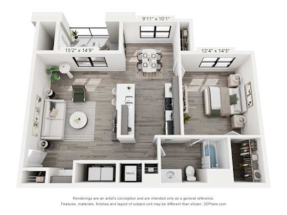 1B Floorplan at Artisan, Illinois, 62269