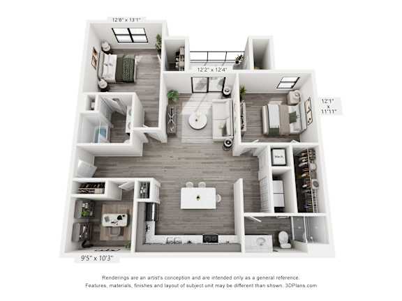 2B Floorplan at Artisan, Illinois