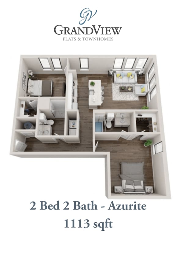 2 bedroom 2 bath at GrandView Flats and Townhomes, Indiana, 46530