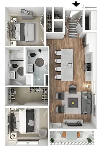Pivot Floor Plan Pivot Floor Plan at Bold on the Blvd, St. Peters, 63376