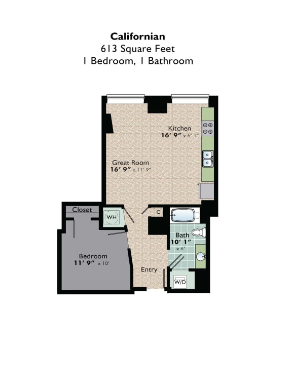 floor plan  the calhoun greenway apartments  750 sq ft