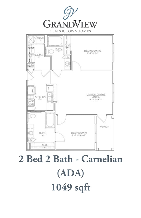 2 bed 2 bath K at GrandView Flats and Townhomes, Indiana