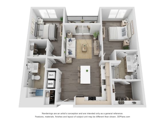 Floor Plan  English Floor Plan at The Flats &amp; Terraces at Wildhorse Village, Missouri, 63005