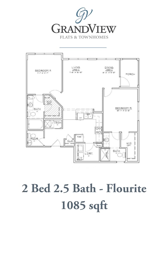 2 bed 2.5 bath at GrandView Flats and Townhomes, Indiana