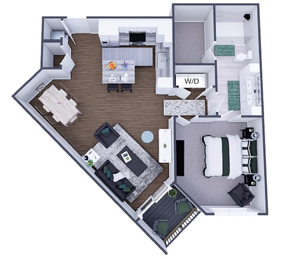 1 bed 1 bath A at The Elle on Lockwood Apartments, Missouri, 63119