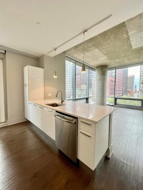 Undercounter mounted sinks with brushed nickel