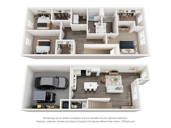 The Grand Montage 3 Bed 2.5 Bath Floorplan at Montage at Hawk Ridge Apartments, Missouri 63367