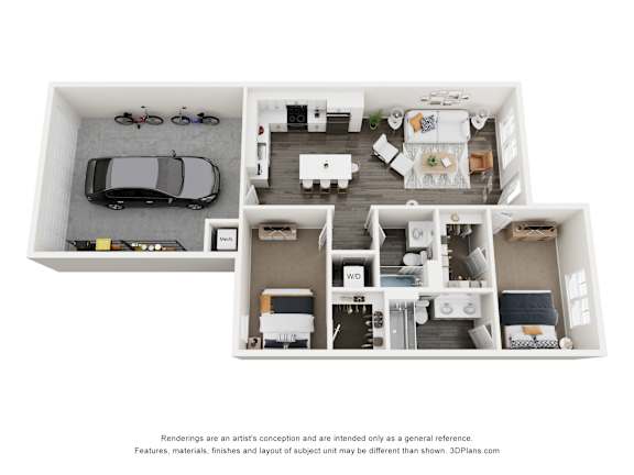 The Overture 2 Bed 2 Bath Floorplan at Montage at Hawk Ridge Apartments, Lake St. Louis, MO