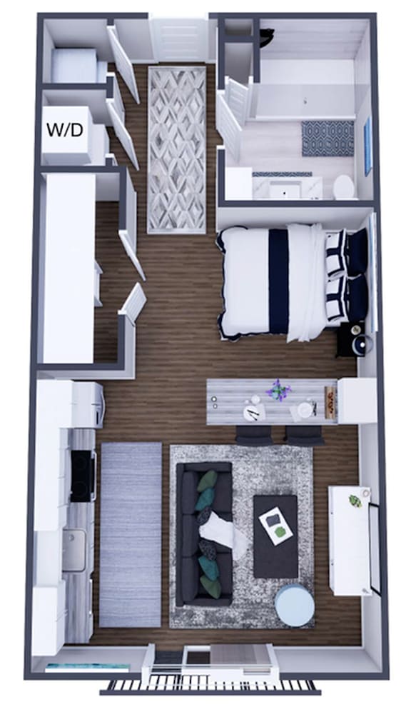 Studio 1 bath at The Elle on Lockwood Apartments, Webster Groves, 63119