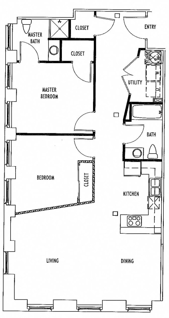 2 bed 2 bath 2 bed 2 bath at Lofts at Lafayette Square Apartments, Missouri, 63104