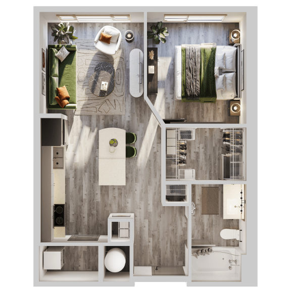 Floor Plan  A1 floorplan at The Porter, Missouri