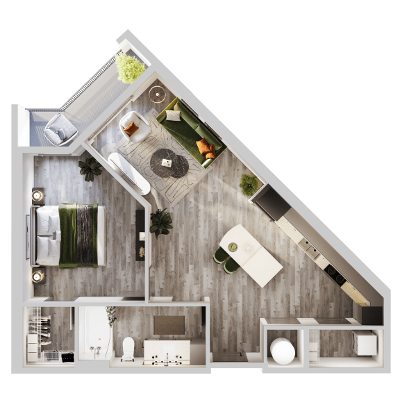 A3 floorplan at The Porter, Missouri, 63146