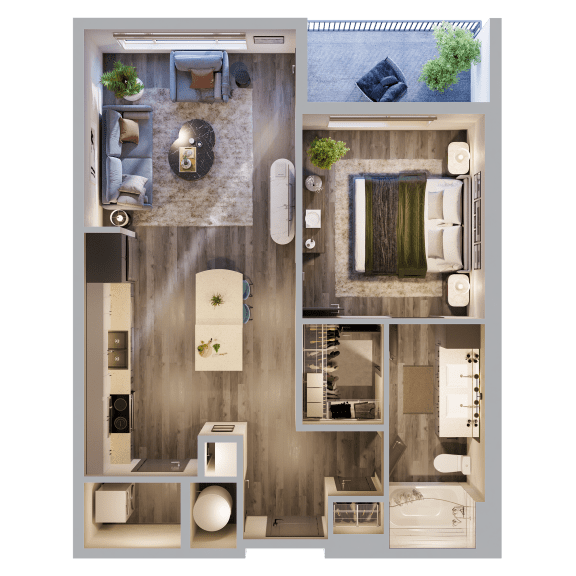 Floor Plan  A4 floorplan at The Porter, Maryland Heights, MO 63146