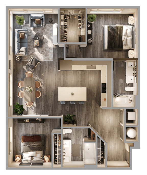 B3 floorplan at The Porter, Maryland Heights, 63146