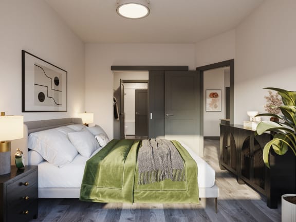 Modern Bedroom at The Porter, Maryland Heights, 63146