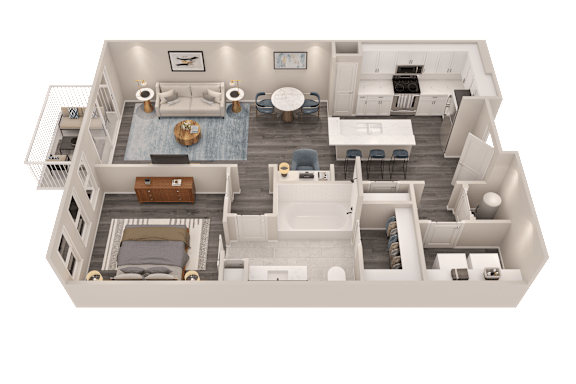 1 bed 1 bath B at The Cunningham Apartments, West Des Moines, Iowa