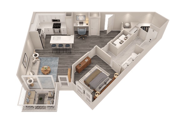 1 bed 1 bath C at The Cunningham Apartments, West Des Moines