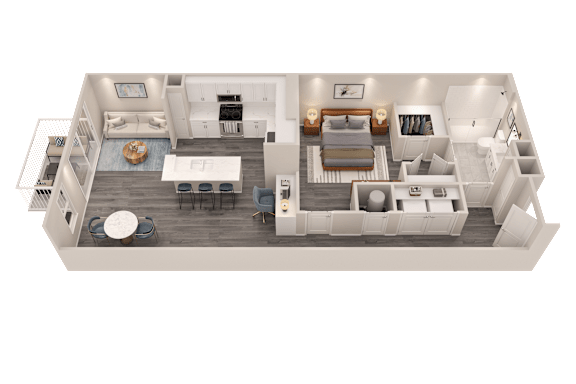 1 bed 1 bath D at The Cunningham Apartments, Iowa
