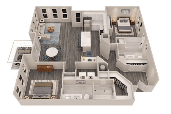 2 bed 2 bath A at The Cunningham Apartments, Apartments, West Des Moines, IA