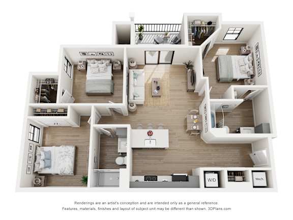A2 Floor Plan at Junction at Fayetteville, Fayetteville