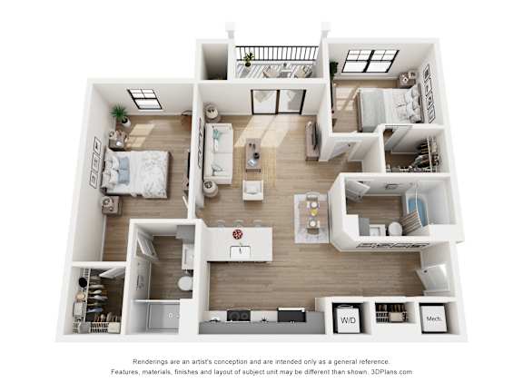 A3 Floor Plan at Junction at Fayetteville, Fayetteville Arkansas