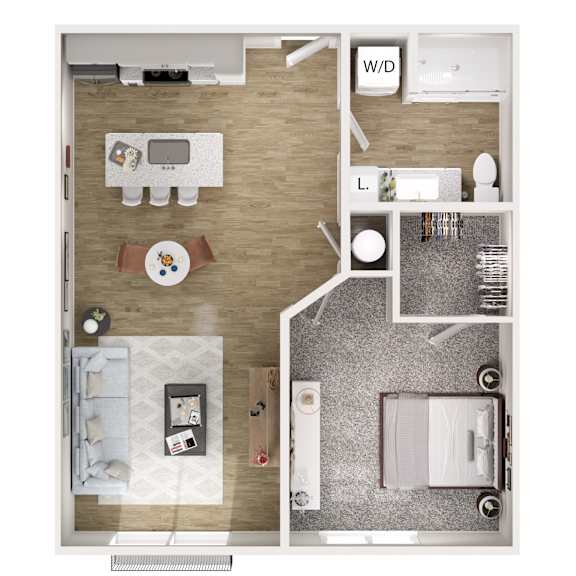 1 bed 1 bath A 1 bed 1 bath A at The Oliver Apartments, Olivette, Missouri