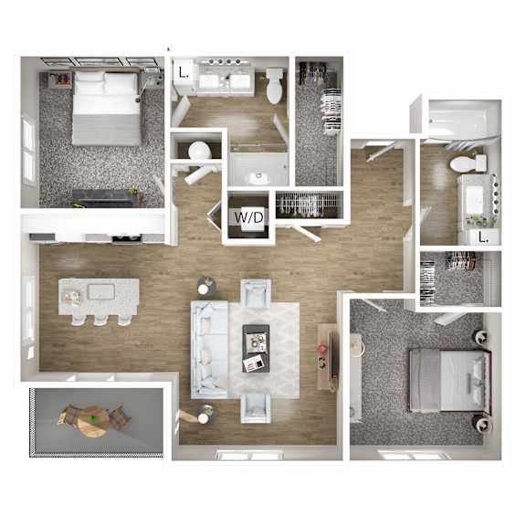 2 bed 2 bath B at The Oliver Apartments, Olivette, 63132
