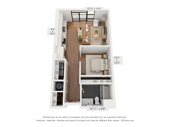 S1 Floorplan at Plaza at Pinnacle Hills, Rogers, AR, 72758