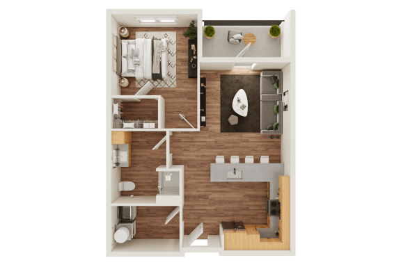 A1 Type A Floor Plan at Timber Club, Missouri, 63304