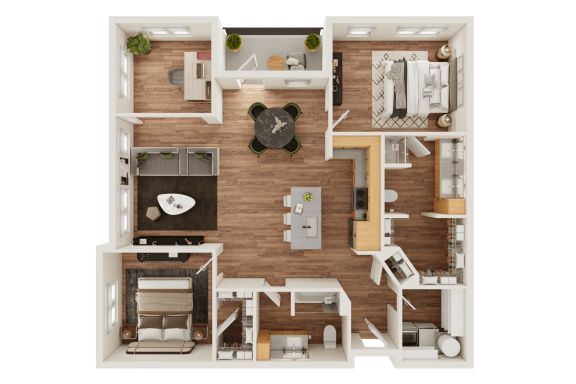 B3 Type A Floor Plan at Timber Club, Missouri, 63304