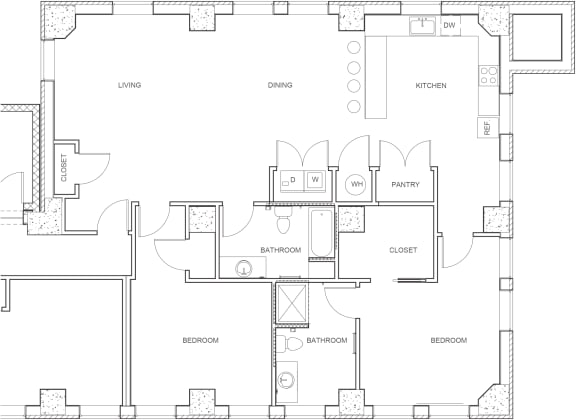 2 bed 2 bath B 2 bed 2 bath B at Studebaker Lofts, South Bend, IN