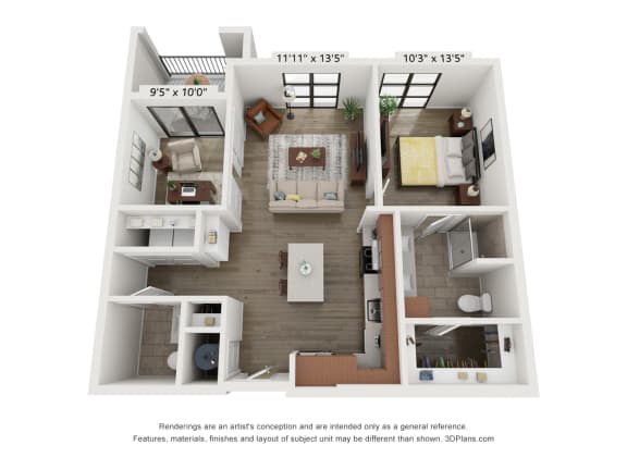 Floor Plan  Clydesdale Floor Plan at Wildhorse Apartments, Chesterfield, MO