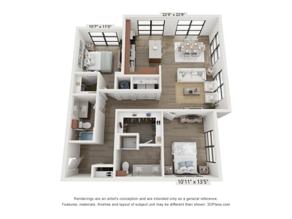 Floor Plan  Mustang Floor Plan at Wildhorse Apartments, Missouri