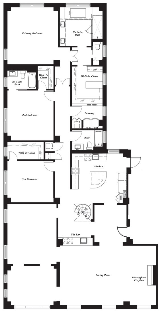YH Penthouse 3100sf Floor Plan at York House, Missouri, 63108