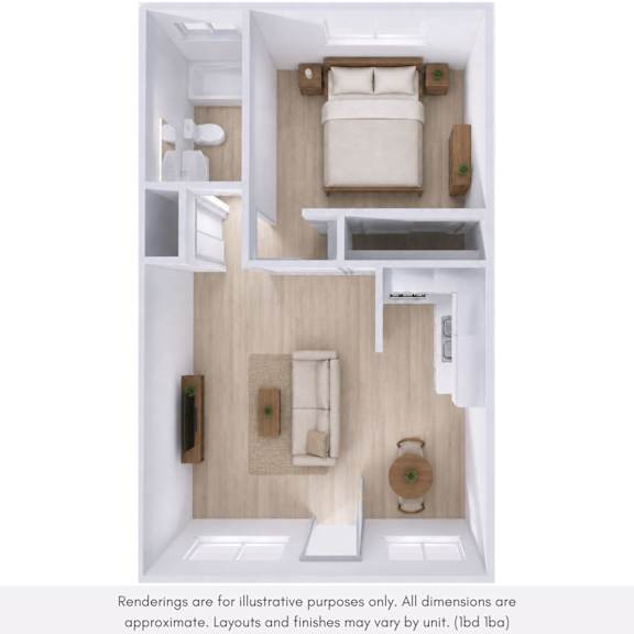 A white and wood bedroom with a bed, nightstand, and a toilet.
